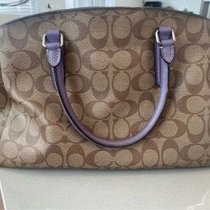 Purple and tan Coach Purse